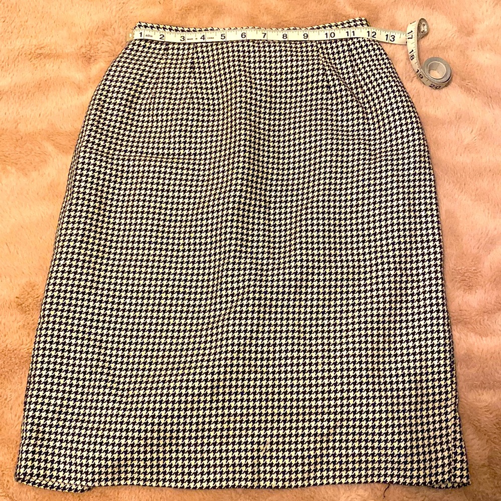 Black and White Checked Pencil Skirt